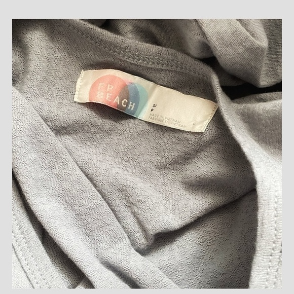 Free People Beach Maxi Dress Linen Blend Shirred Waist Long Sleeve Cover Up - Picture 5 of 6